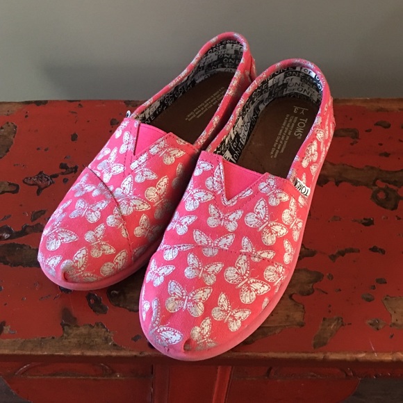 TOMS Pink Flats (kids)