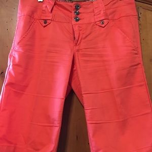 Coral Bermuda shorts