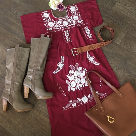 NWT mexican oaxacan style embroidered dress