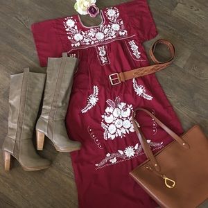 NWT mexican oaxacan style embroidered dress