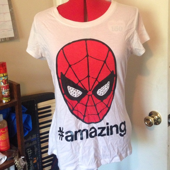 Studded Amazing Spider Man Tshirt Marvel Spiderman - Picture 1 of 2