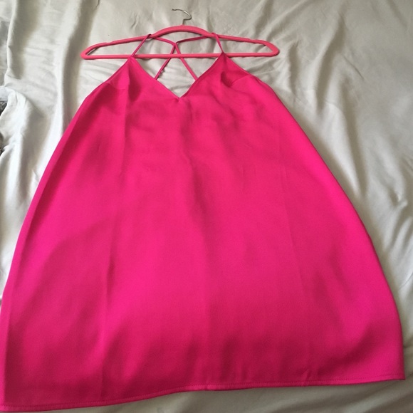 Hot pink fashionable slip dress