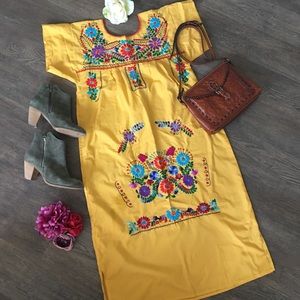 NWT mexican oaxacan style embroidered dress M