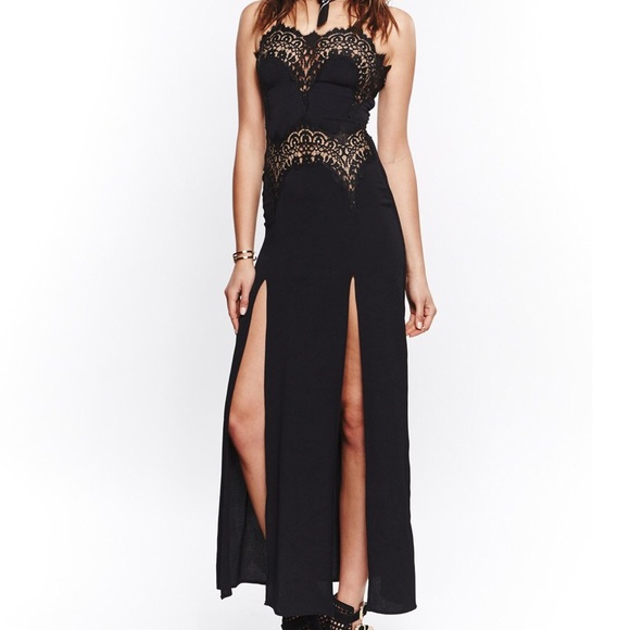 For Love and Lemons Dresses & Skirts - For Love & Lemons Bourbon Lace Maxi in Black
