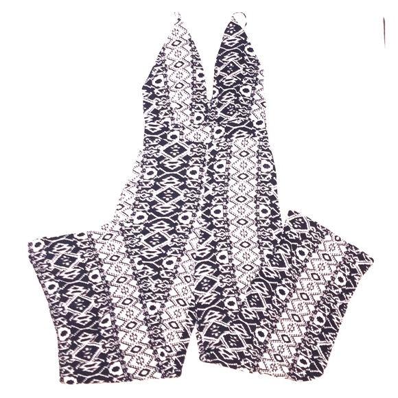 ANGL Black & White Pants Romper