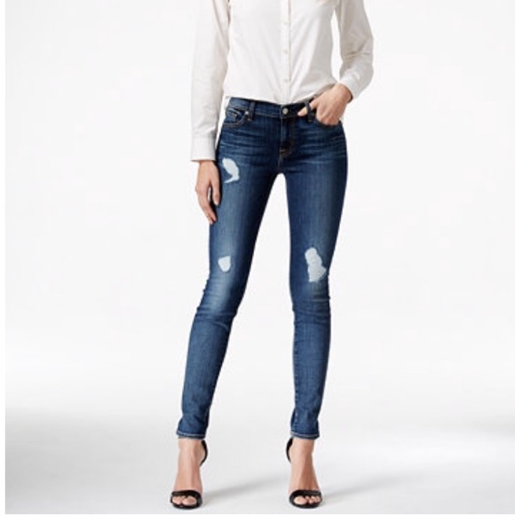 7 for All Mankind Destroyed Skinny Jeans