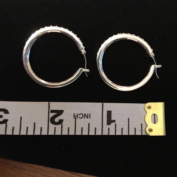 ๐HP๐ Silver & Crystal Hoop Earrings - Picture 3 of 3