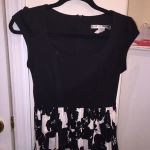 black and white floral printed dress