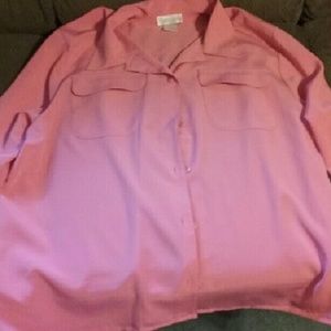 Maggie Barnes womens salmon color button down