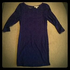 Purple lace fitted dress