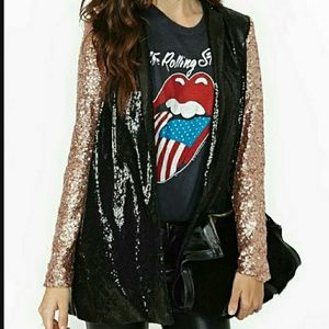 NASTY GAL SEQUIN BLAZER!!! BLACK & ROSE GOLD