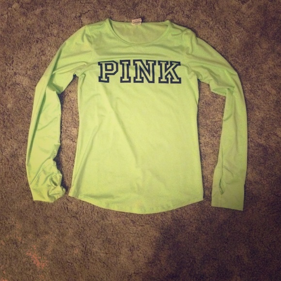 Pink long sleeve shirt green with open back
