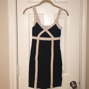 Forever 21 body con dress black and cream