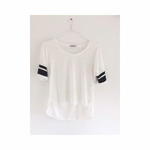 Cotton on black and white baseball tee