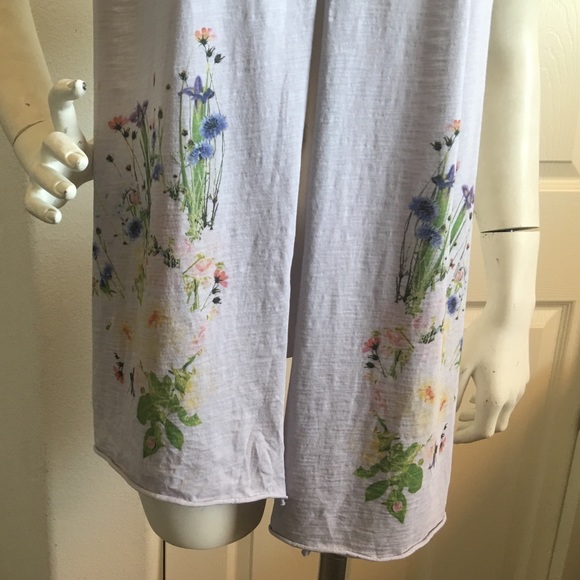 Eco-centric organic cotton scarf w floral bouquet - Picture 2 of 3