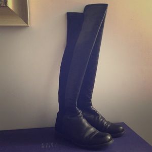 Stuart Weitzman 5050 boot in Black Nappa 6.5m