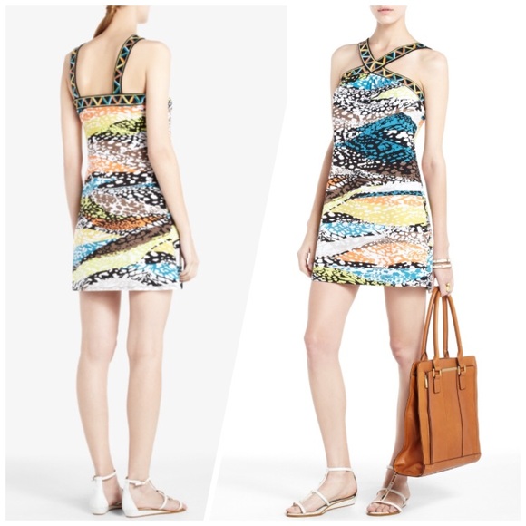 Bcbg multi-color leopard printed dress