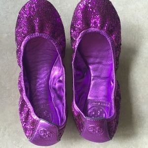 Tory Burch Eddie glitter flats