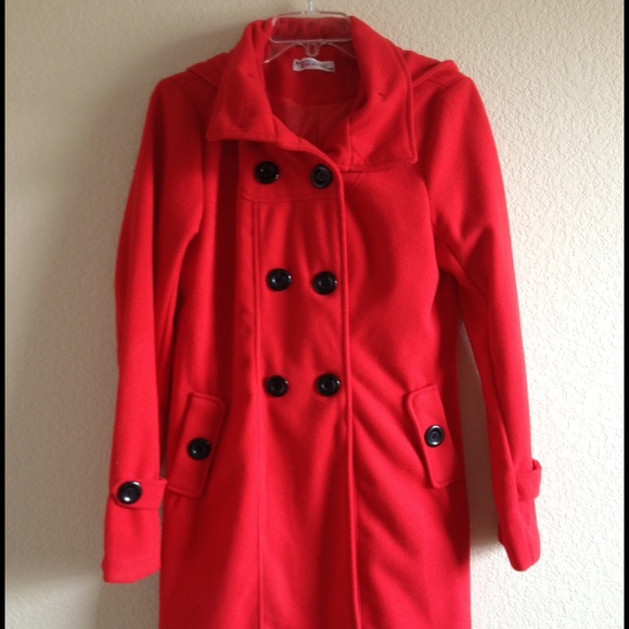 Bright red cozy coat. NWOT