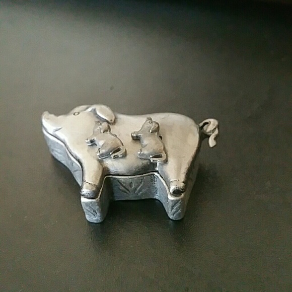 Pin/earring box set,  pewter