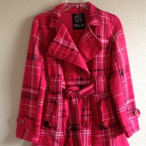 Pink plaid coat