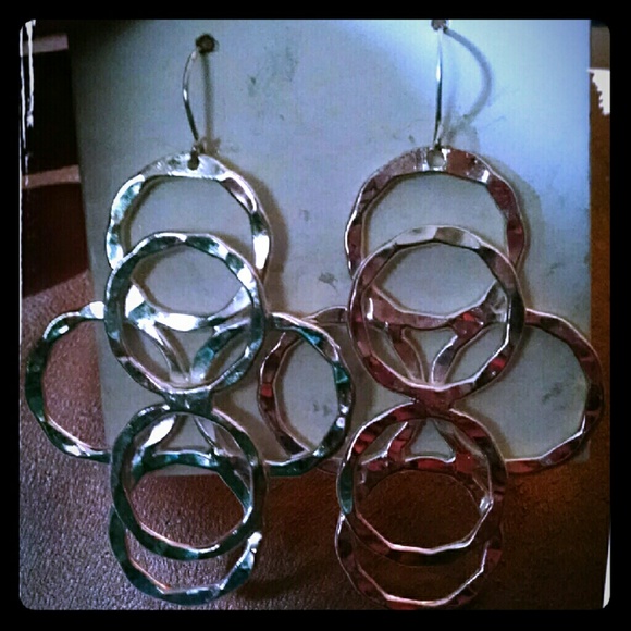 Hammered Silver Earrings