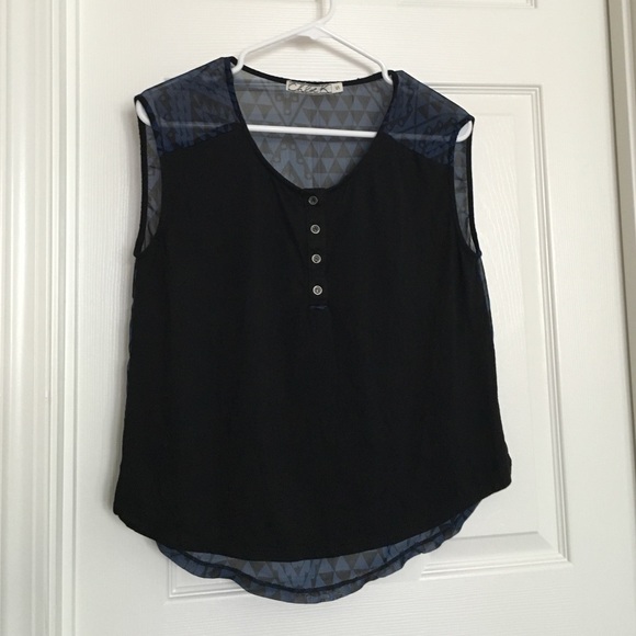 Black tank with sheer graphic back