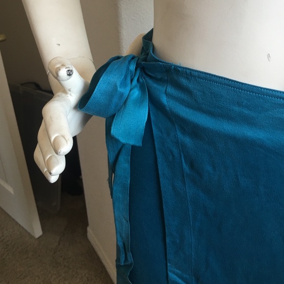 Eco-centric Silk Charmeuse wrap tie dress. - Picture 2 of 3