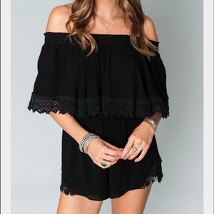 SMYM Rosarita Romper with lace in black