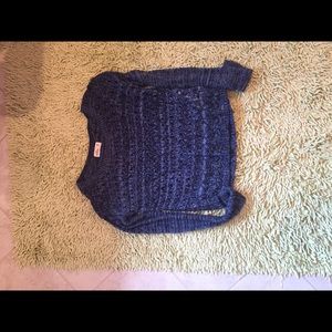 Abercrombie Navy Crotchet Sweater - M