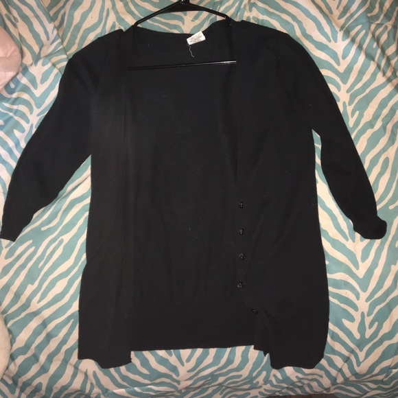 Black Cardigan, 3/4 inch sleeve