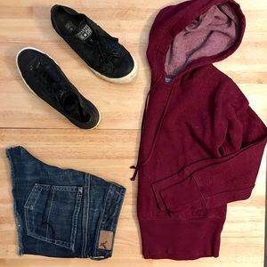 Aerie Comfy Burgundy Hoodie