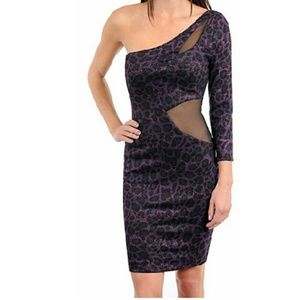 Purple and black animal print dress