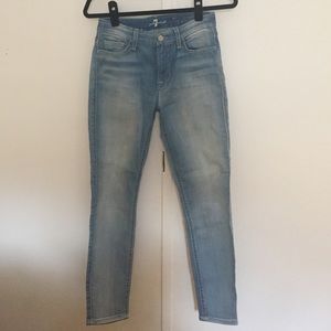 7 for all mankind mid rise cropped skinny jeans.