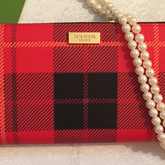 Kate Spade Red & Black Woodland Plaid  Wallet sold - Picture 4 of 4