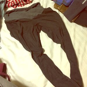 Gray maternity leggings