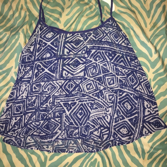 Blue and White tank top