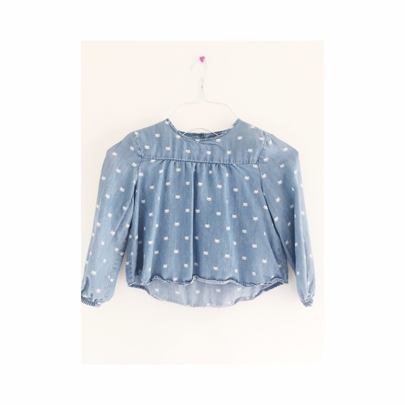 Sweet little girls Jean kitty top