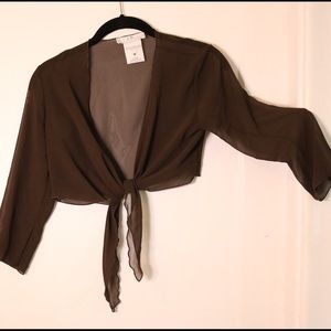 Chocolate brown 3/4 sleeve shrug