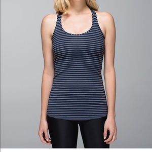 Lulu lemon Cool razerback blue and grey stripe