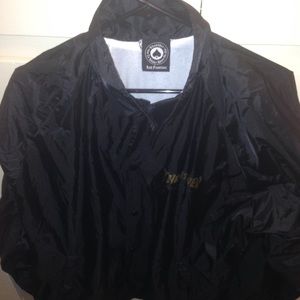 Black Thrasher Windbreaker Jacket with Gold Print