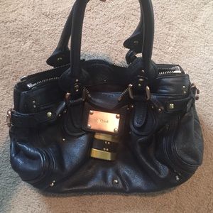Black and Gold Chloe Paddington Purse