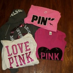 Grey hoodie Chelsea hoodie  pink bling Sold..