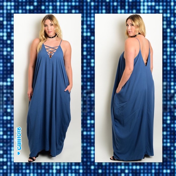 ‼️🅿️2DAY ONLY🆕Plus SZ Lace Up Maxi Dress - Picture 3 of 3