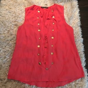 Coral Sleeveless Blouse