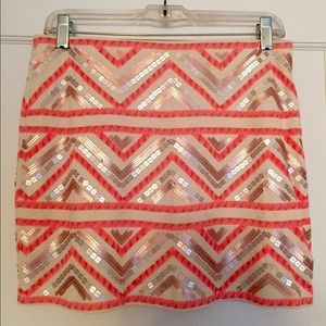 Express cotton stretch skirt with sequins