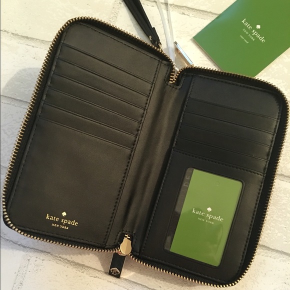 5⭐️ Kate Spade Black Double Zip Wallet Wristlet - Picture 3 of 4