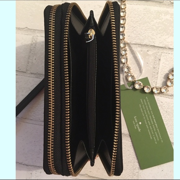5⭐️ Kate Spade Black Double Zip Wallet Wristlet - Picture 4 of 4