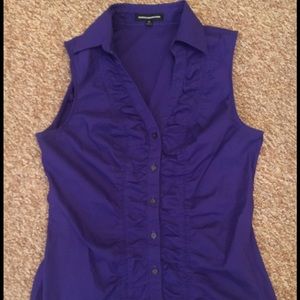 Purple Tank with Rouched Detail