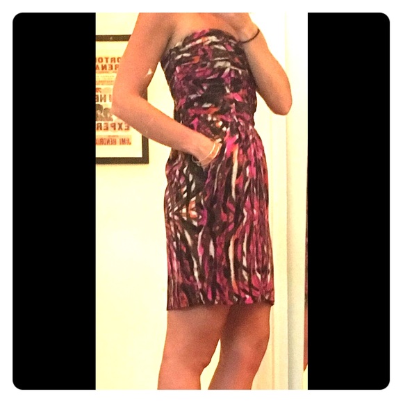 Charlie Jade strapless silk dress + pockets